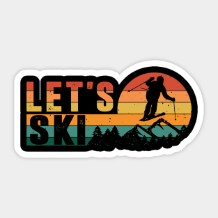 Vintage Ski Racing Winter Sports Retro Skiing Lovers Skier Sticker